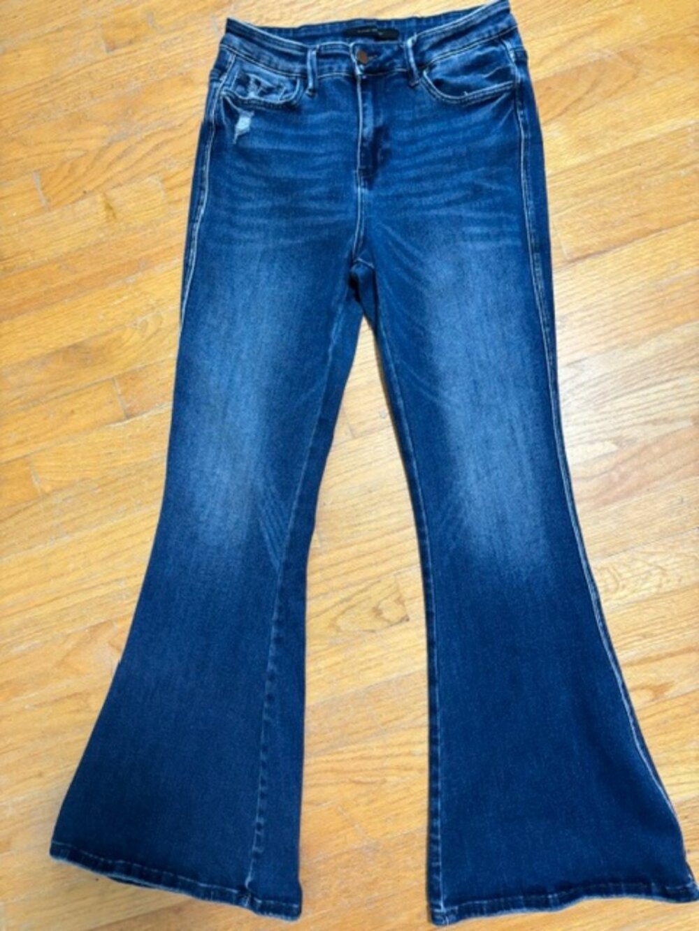 Flying Monkey Women's High Rise Super Flare Jeans Size 29 Medium Wash